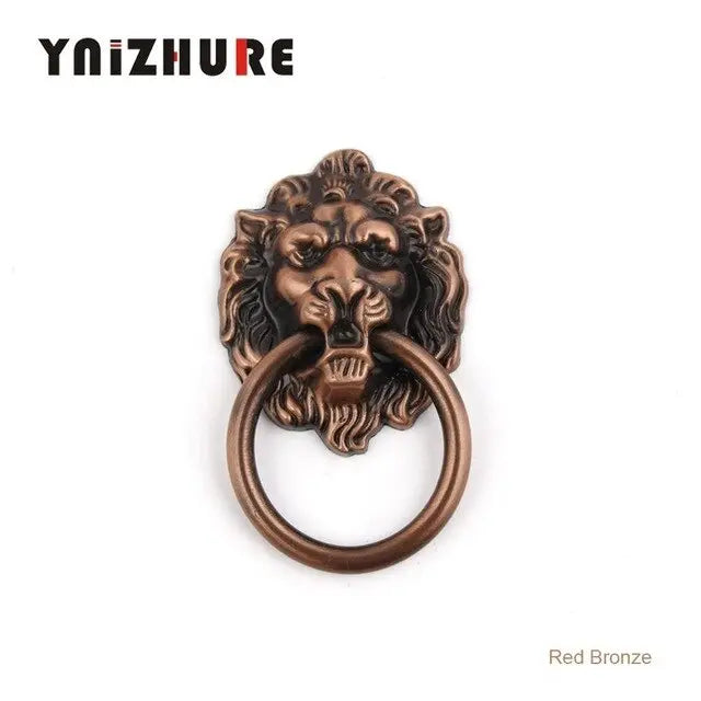 10pcs 43 * 67mm New Furniture Handles Beast for Lion Head Antique Alloy Handle Wardrobe Drawer Door Pull Retro Decoration - Image #5