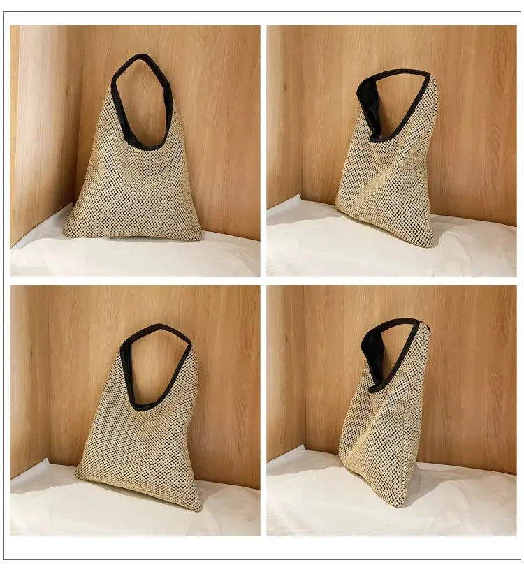 Vintage Summer Women Durable Weave Straw Beach Bags Linen Woven Bucket Bag Grass Casual Tote Handbags Knitting Rattan Bags - Image #6