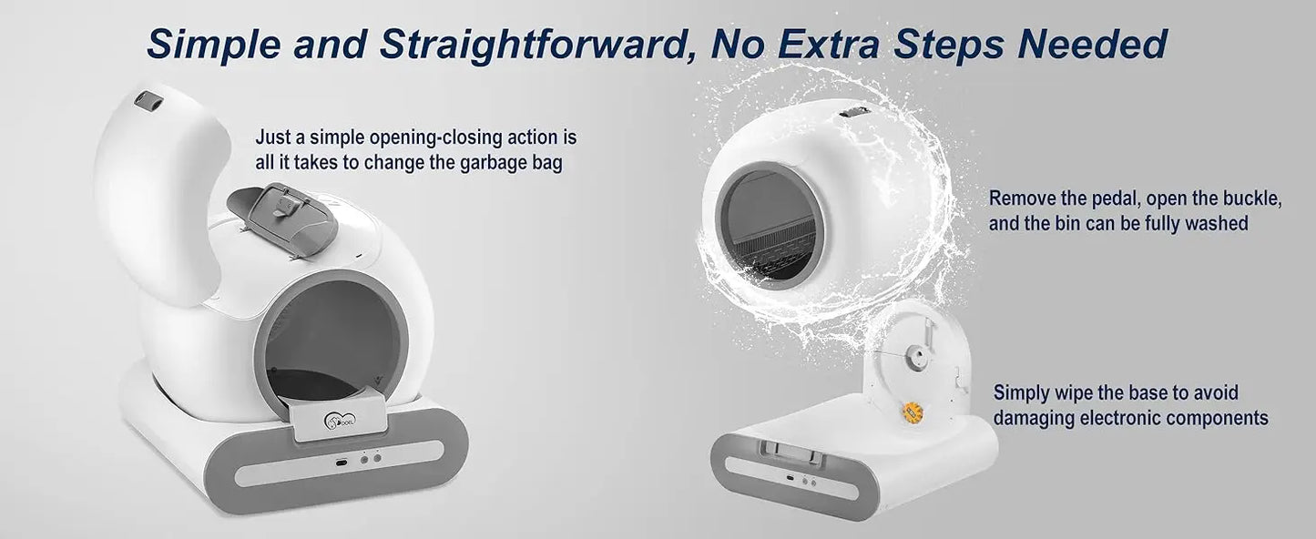DOEL Automatic Cat Litter Box Self Cleaning with App Control & Cat Litter Mat Smart Cat Toilet for Multiple Large Cats