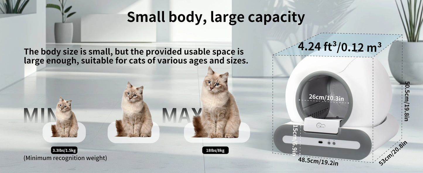 DOEL Automatic Cat Litter Box Self Cleaning with App Control & Cat Litter Mat Smart Cat Toilet for Multiple Large Cats