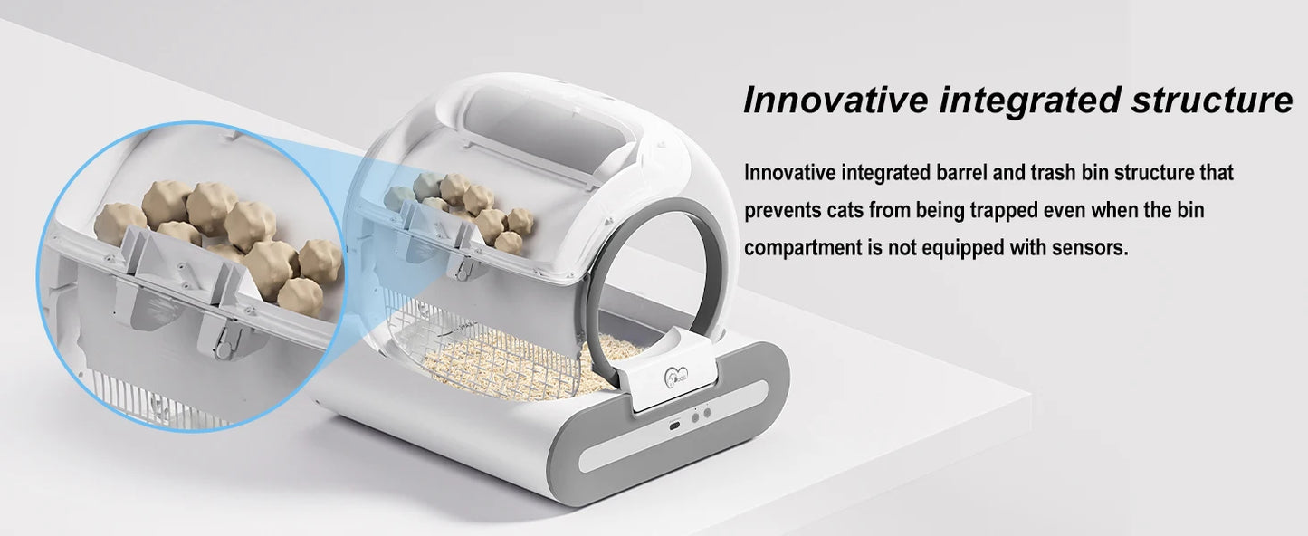 DOEL Automatic Cat Litter Box Self Cleaning with App Control & Cat Litter Mat Smart Cat Toilet for Multiple Large Cats