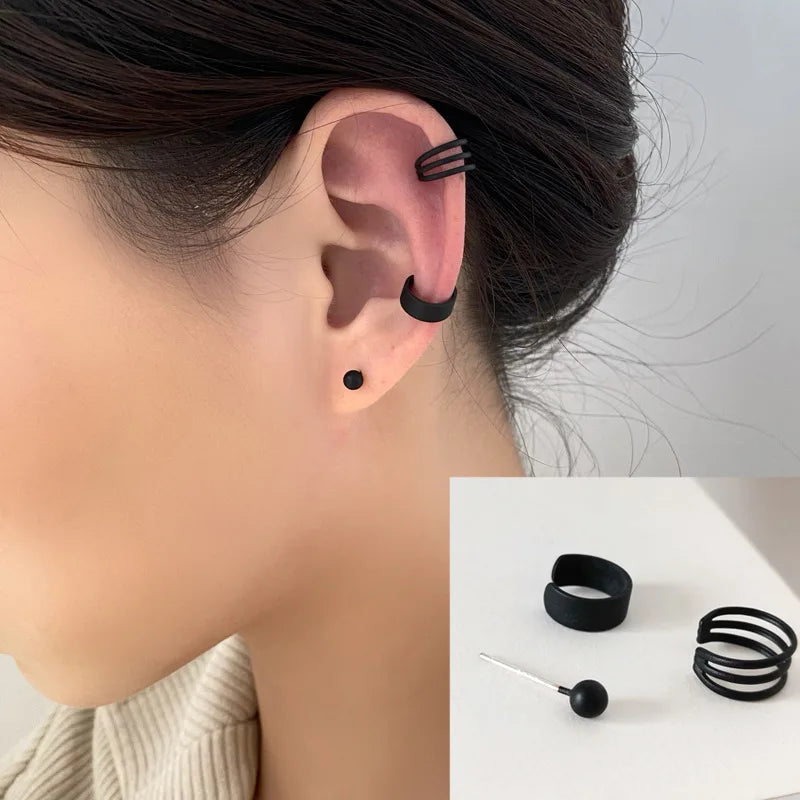 12Pcs Earcuff Golden Leaves Non-Piercing Jewelry Brincos U-Shaped Clip Earrings For Women Men Wholesale