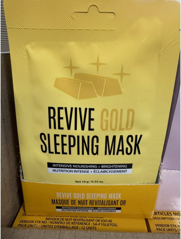 Soo’AE Revive Gold Sleeping Mask. Pack Units 12 Units New In Box