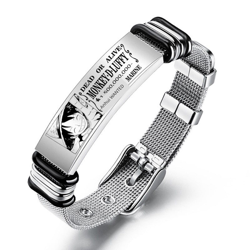 One Piece Animation Bracelet Peripheral Two-Dimensional Bracelet Luffy Eslo Shanzhi Gift Suolong Sailing Four Emperors