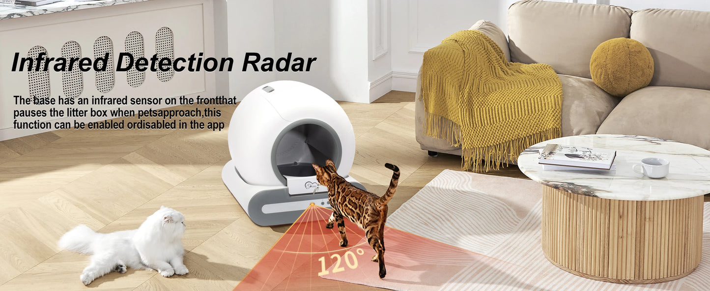 DOEL Automatic Cat Litter Box Self Cleaning with App Control & Cat Litter Mat Smart Cat Toilet for Multiple Large Cats