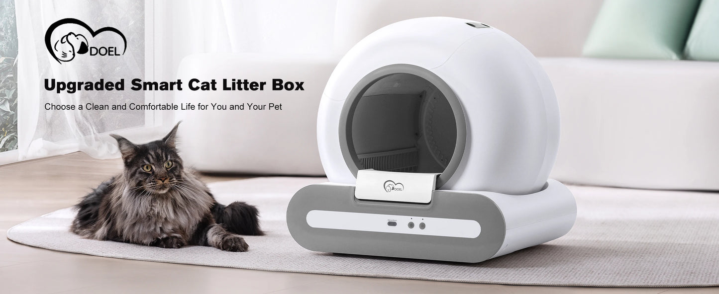 DOEL Automatic Cat Litter Box Self Cleaning with App Control & Cat Litter Mat Smart Cat Toilet for Multiple Large Cats