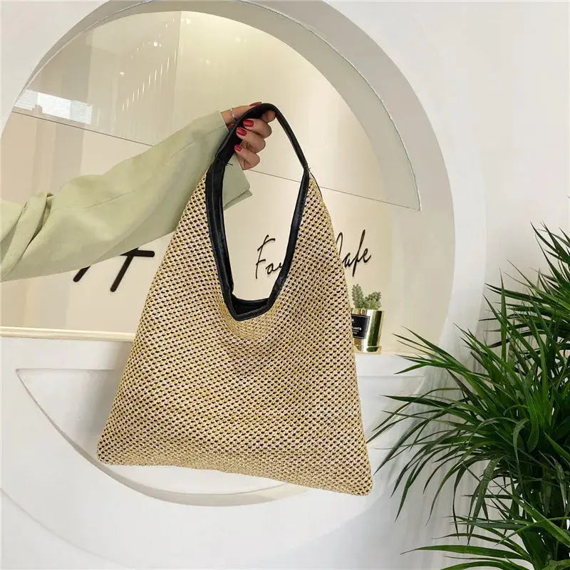 Vintage Summer Women Durable Weave Straw Beach Bags Linen Woven Bucket Bag Grass Casual Tote Handbags Knitting Rattan Bags - Image #2