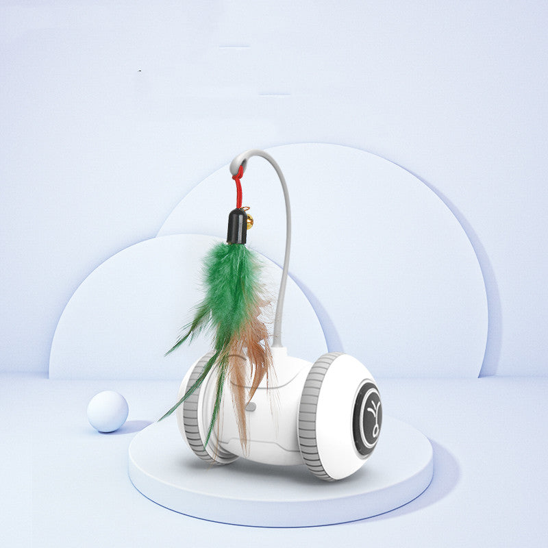 Interactive Cat Toy With Interchangeable Heads Pet Feather Toys