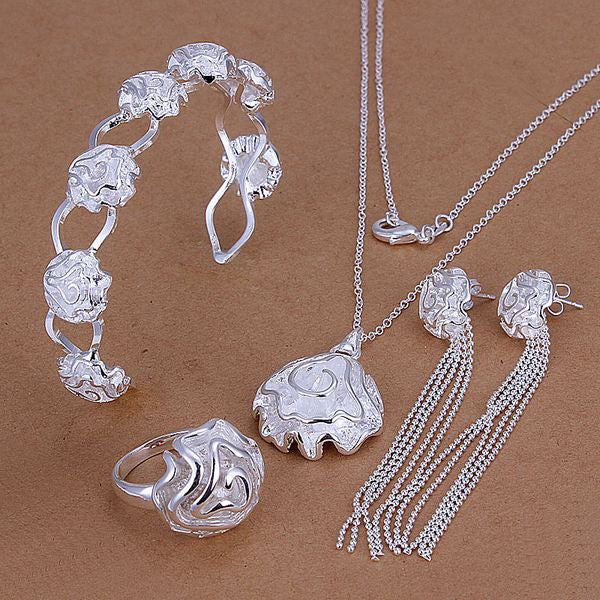 925 sterling Silver some model Valentine's Day gift necklace bracelet Earrings fashion jewelry sets for For Women Bridal wedding