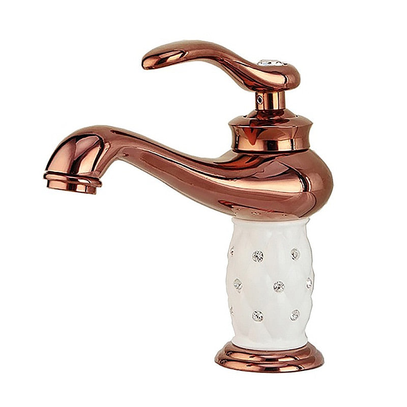 Bathroom Faucet Antique Bronze Finish Brass Basin Sink Solid Brass Faucets Single Handle Water Mixer Taps Bath Crane ELFCT001