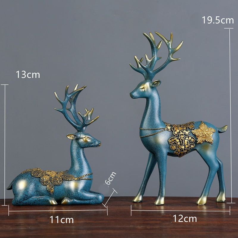 Nordic home decoration Deer Head Resin Statue figurine Home Decor Statues accessories/modern Sculpture beelden decoratie Art