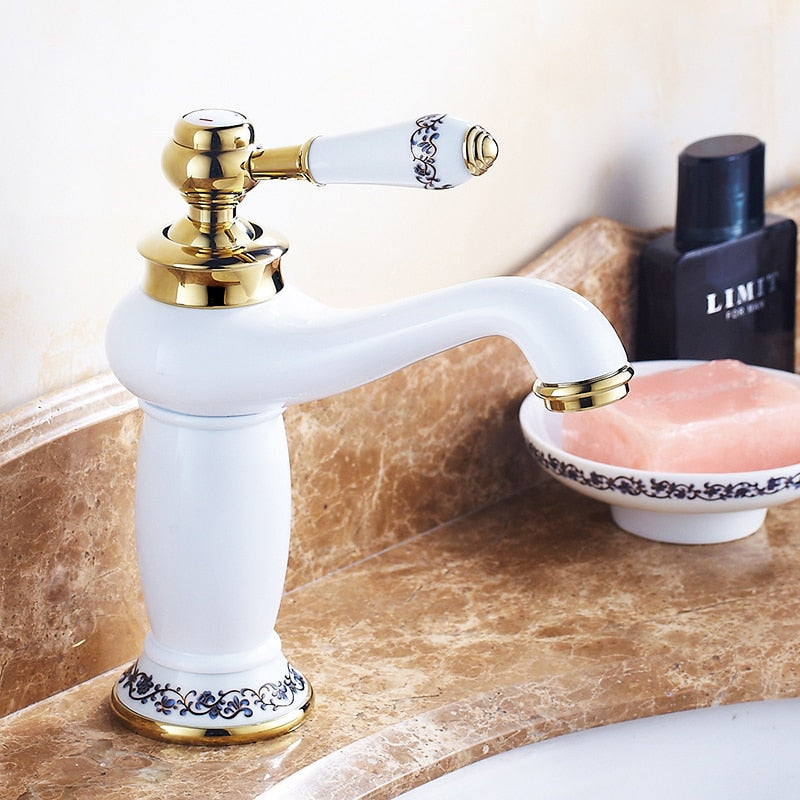 Bathroom Faucet Antique Bronze Finish Brass Basin Sink Solid Brass Faucets Single Handle Water Mixer Taps Bath Crane ELFCT001