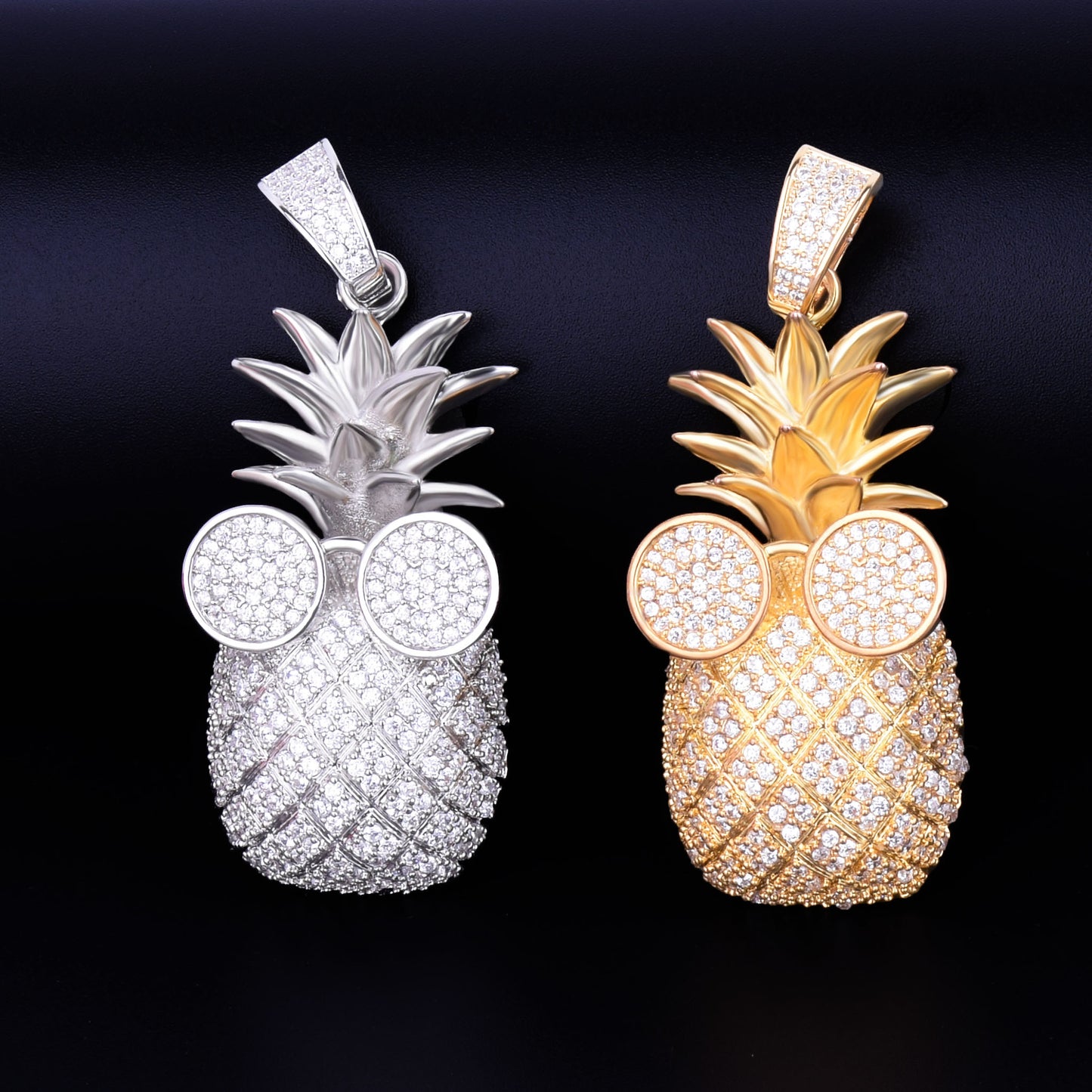 Pineapple Shape Necklace & Pendant AAA Cubic Zircon Men's Hip Hop Rock Jewelry