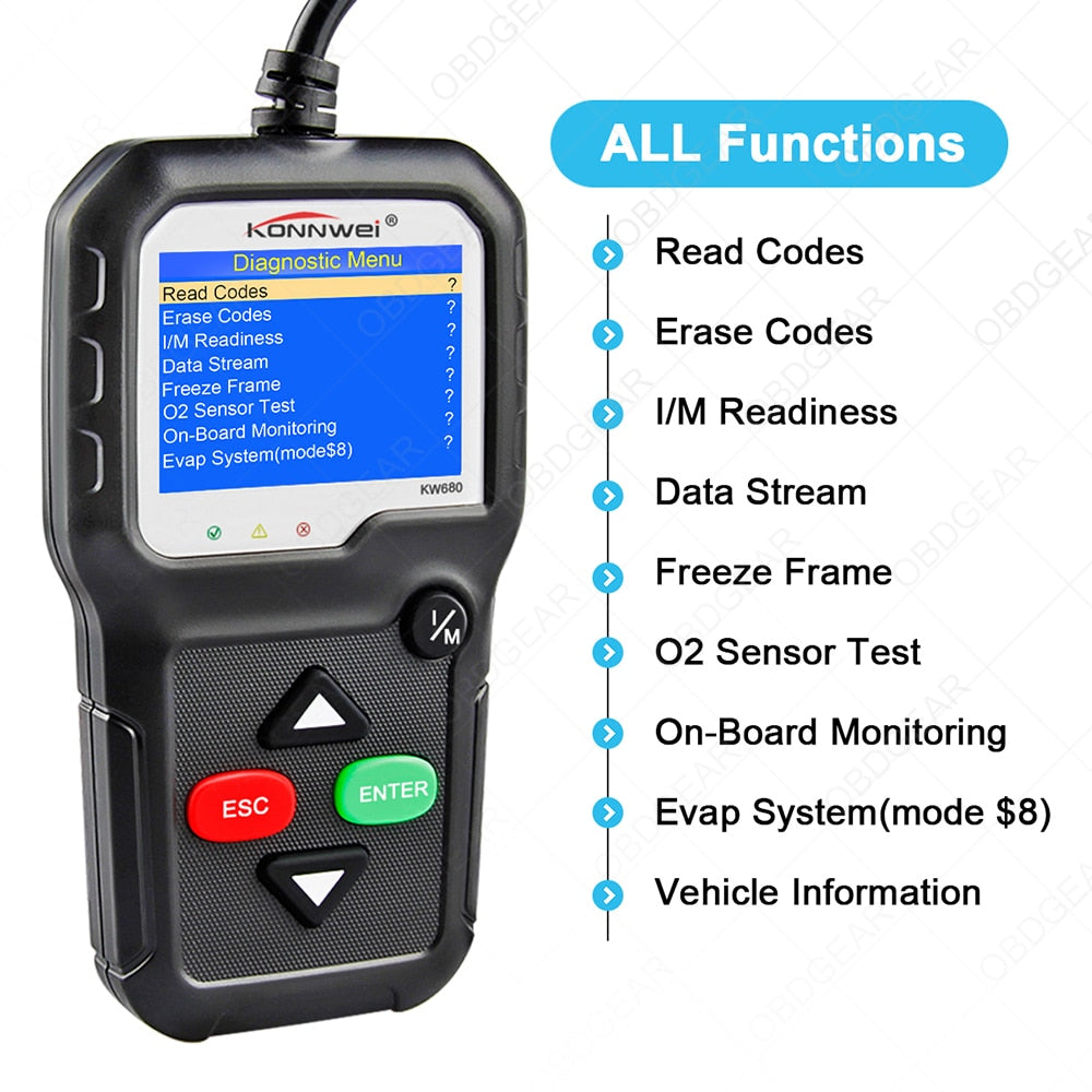2022 Best Quality OBD2 Car Diagnostic Scanner KONNWEI KW680s Full OBD 2 Function Car Scanner Car Diagnostic Tools For the Car
