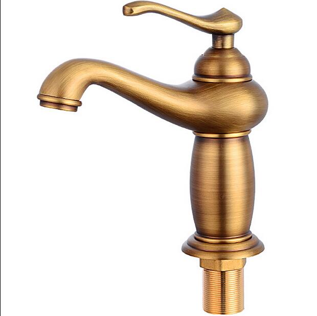 Bathroom Faucet Antique Bronze Finish Brass Basin Sink Solid Brass Faucets Single Handle Water Mixer Taps Bath Crane ELFCT001