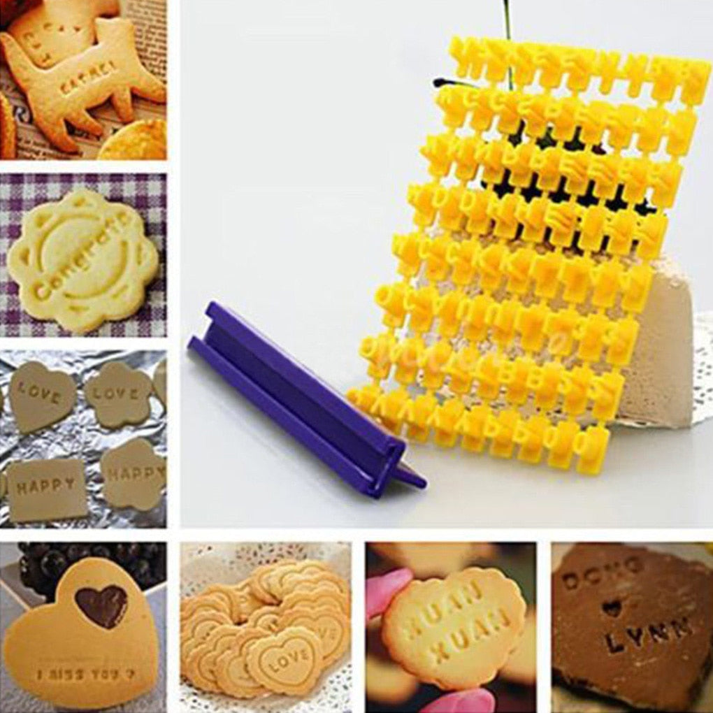 For Cakes/Sugar paste Alphabet Letter Cookies Cutter Words Baking Mold Cake Frill Cutter Embossing Mould for Cakes Sugar paste