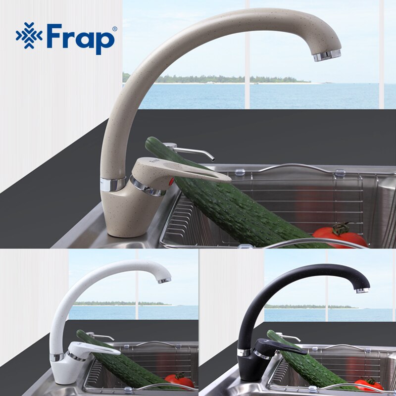 FRAP Brass 5 color Kitchen sink faucet Mixer Cold And Hot Single Handle Swivel Spout Kitchen Water Sink Mixer Tap Faucets F4113