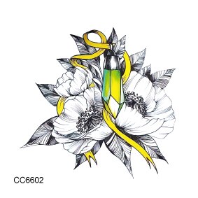 Rocooart Hot sale Black White Style Tattoo Sticker Tree Flower Leaf Temporary Tattoo Sticker Rose Body Art Tatouage Fake Tatoo