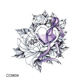 Rocooart Hot sale Black White Style Tattoo Sticker Tree Flower Leaf Temporary Tattoo Sticker Rose Body Art Tatouage Fake Tatoo