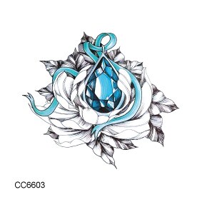 Rocooart Hot sale Black White Style Tattoo Sticker Tree Flower Leaf Temporary Tattoo Sticker Rose Body Art Tatouage Fake Tatoo