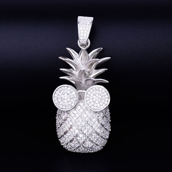 Pineapple Shape Necklace & Pendant AAA Cubic Zircon Men's Hip Hop Rock Jewelry