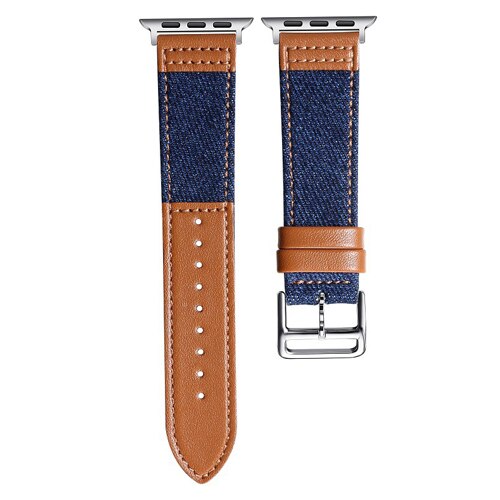 Fabric&Genuine Leather strap for apple watch band 42mm 38mm 44mm 40mm 45mm 41mm iwatch SE/7/6/5/4/3/2 bracelet belt Accessories