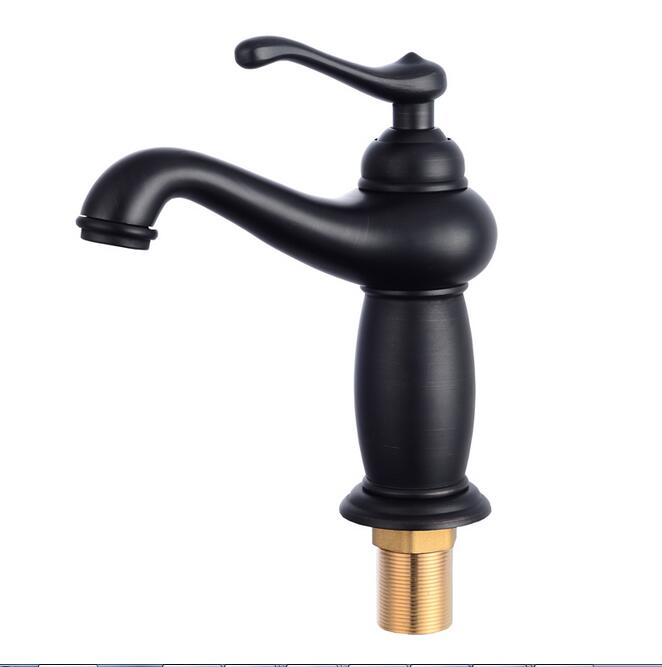 Bathroom Faucet Antique Bronze Finish Brass Basin Sink Solid Brass Faucets Single Handle Water Mixer Taps Bath Crane ELFCT001