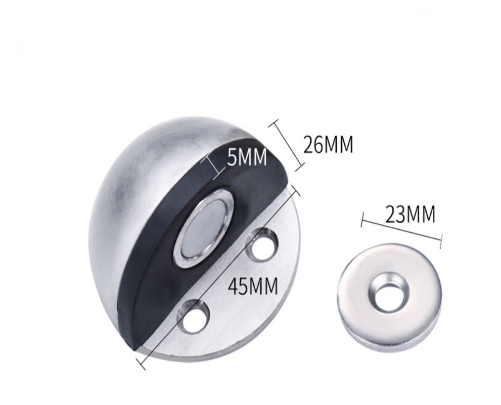Stainless Steel magnetic door stopper dual catch no punching door bumper wedge wall Floor door stopper