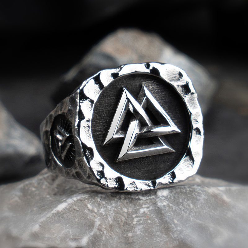 Valknut Viking rings for man Vintage stainless steel Punk ring fashion jewelry hippop mygrillz