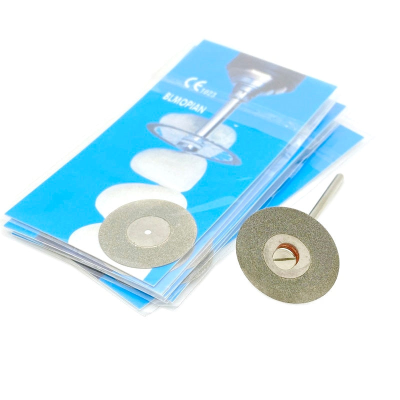 5pc/set Dental Ultra-thin Double Sided Sand Porcelain Diamond Cutting Disc Mandrel Diamond Disc Dentistry Polishing Tools