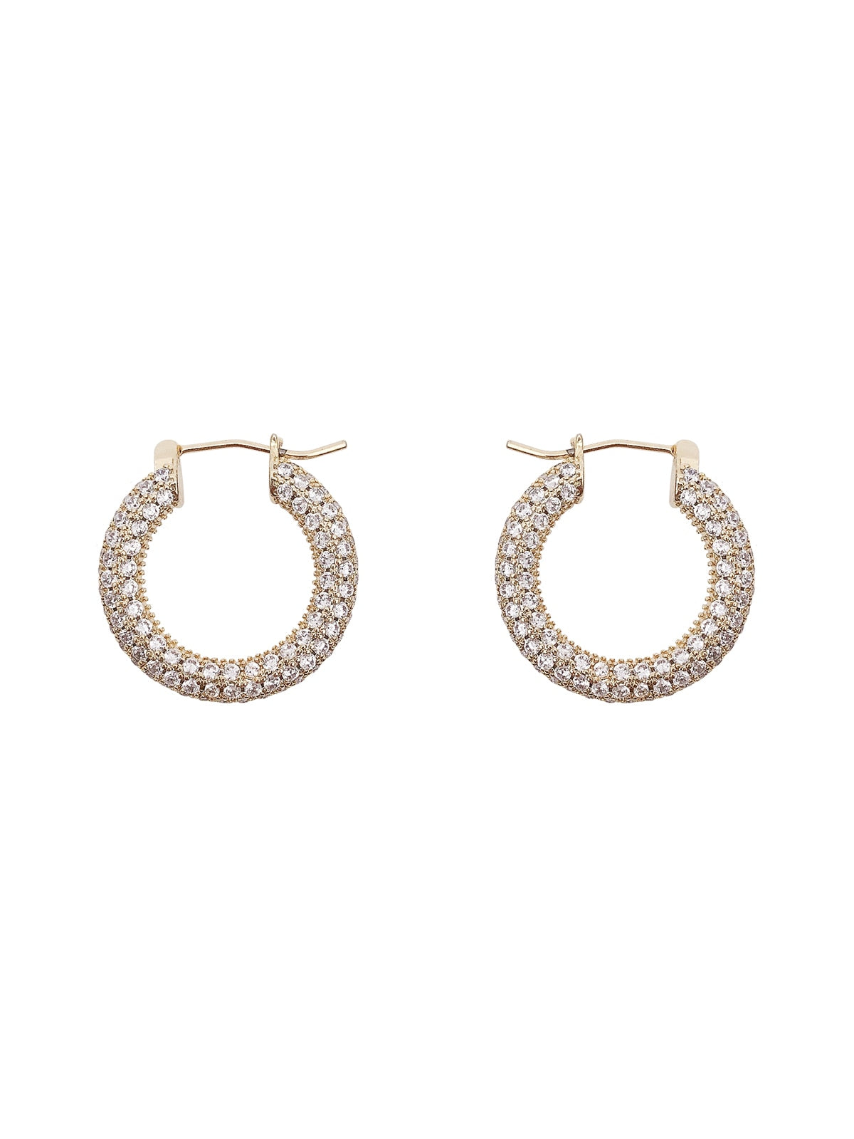 new design fashion jewelry exquisite copper inlaid zircon small hoop earrings simple temperament geometric female daily earrings