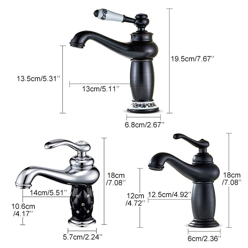 Bathroom Faucet Antique Bronze Finish Brass Basin Sink Solid Brass Faucets Single Handle Water Mixer Taps Bath Crane ELFCT001