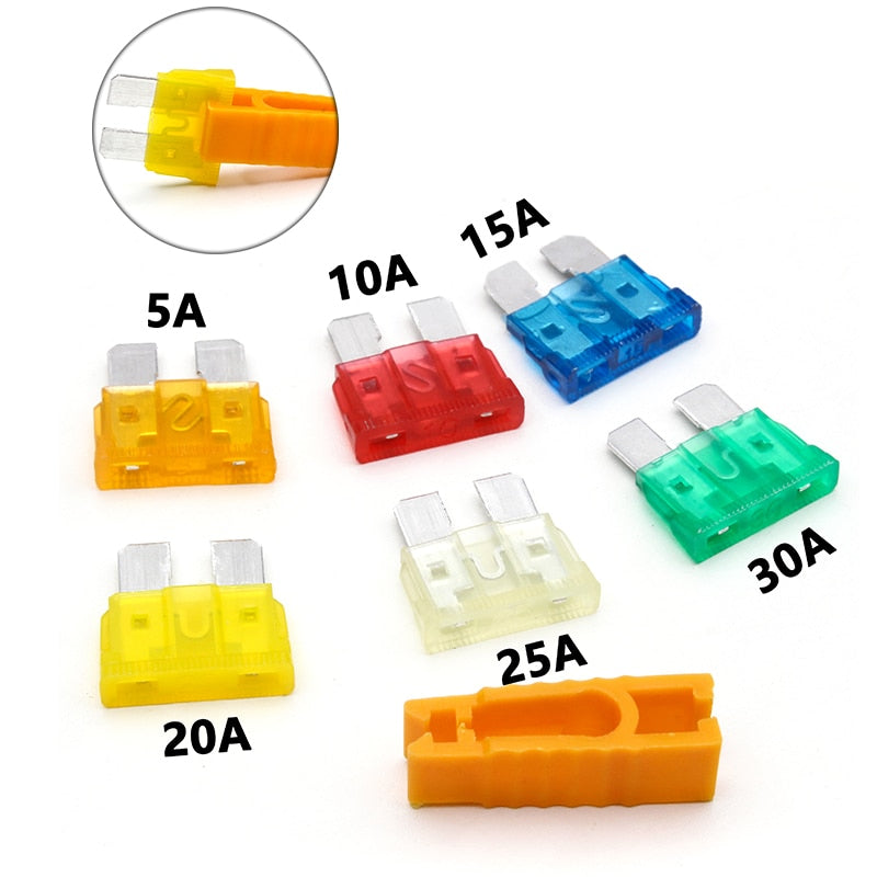 120Pcs Profile S/M Size Blade Car Fuse Assortment Set for Auto Car Truck 5/10/15/20/25/30A Fuse with Plastic Box