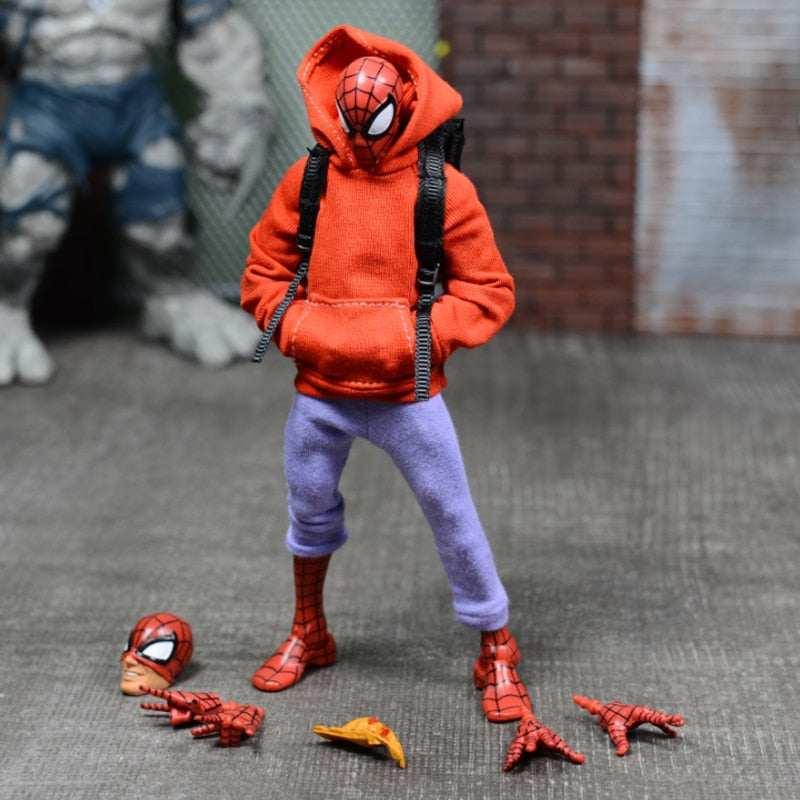 Marvel 6" Action Figure Classic Spider Man Red Blue Spiderman Peter Parker Legendsclothing Amazing Pizza One:12 Toys Model Doll