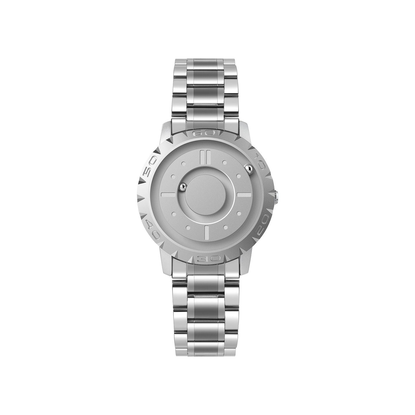 Eutour Original Iron Ball Magnetic Pointer Concept Quartz Unusual Men's Watch Fashion Rubber Strap