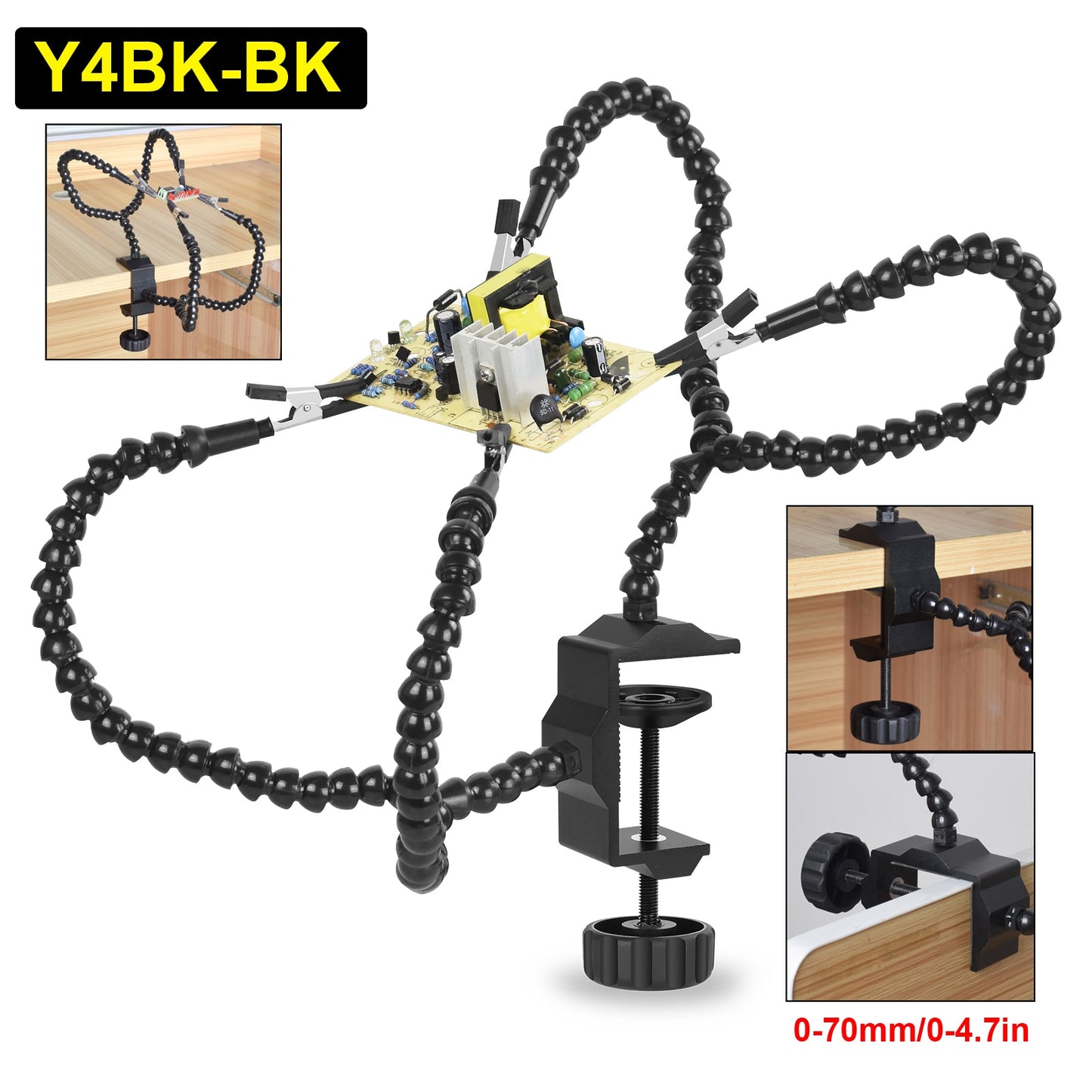 NEWACALOX Welding Repair Workbench with 3X USB LED Magnifier PCB Holder Soldering Tool Third Helping Hand 6Pcs Flexible Arms