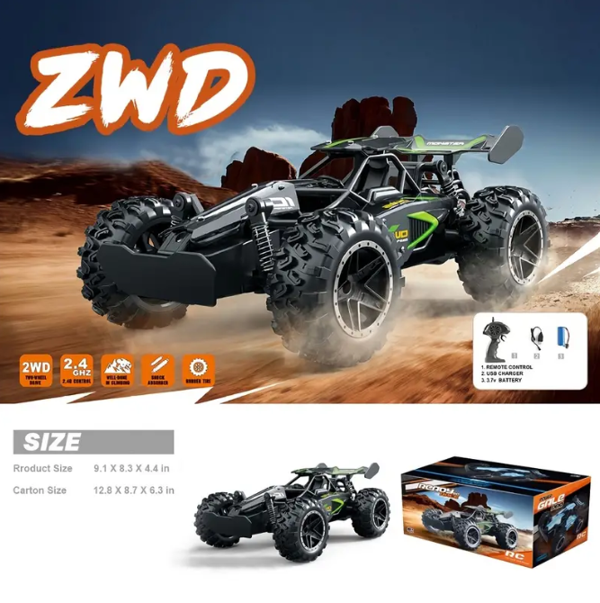 1:18 Small High-speed Off-road 2.4G Remote Control Car Drifting 15KM/H To Adapt To Various Road Sections Anti-collision Settings Rubber Big Tires