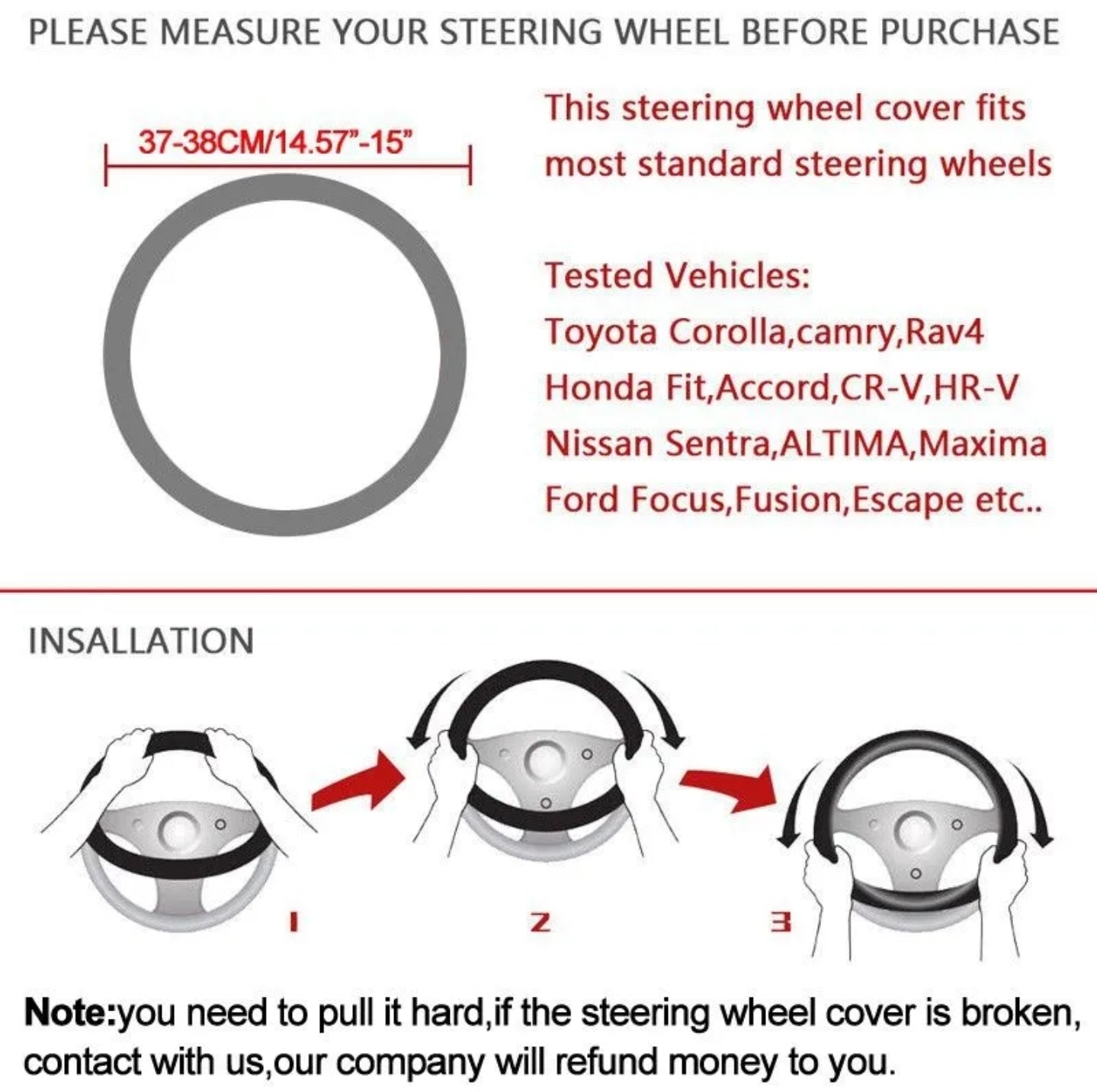 Little Monster Design Car Steering Wheel Cover,
Universal 1 5 Inch Plush Anti-Slip Car Steering Wheel
Protector Car Decor Accessaries, No Inner Ring