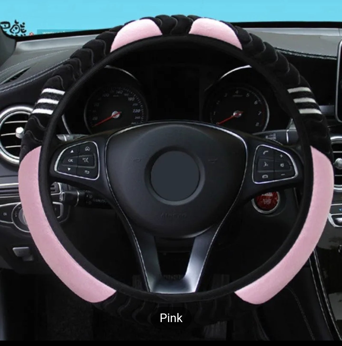 Little Monster Design Car Steering Wheel Cover,
Universal 1 5 Inch Plush Anti-Slip Car Steering Wheel
Protector Car Decor Accessaries, No Inner Ring