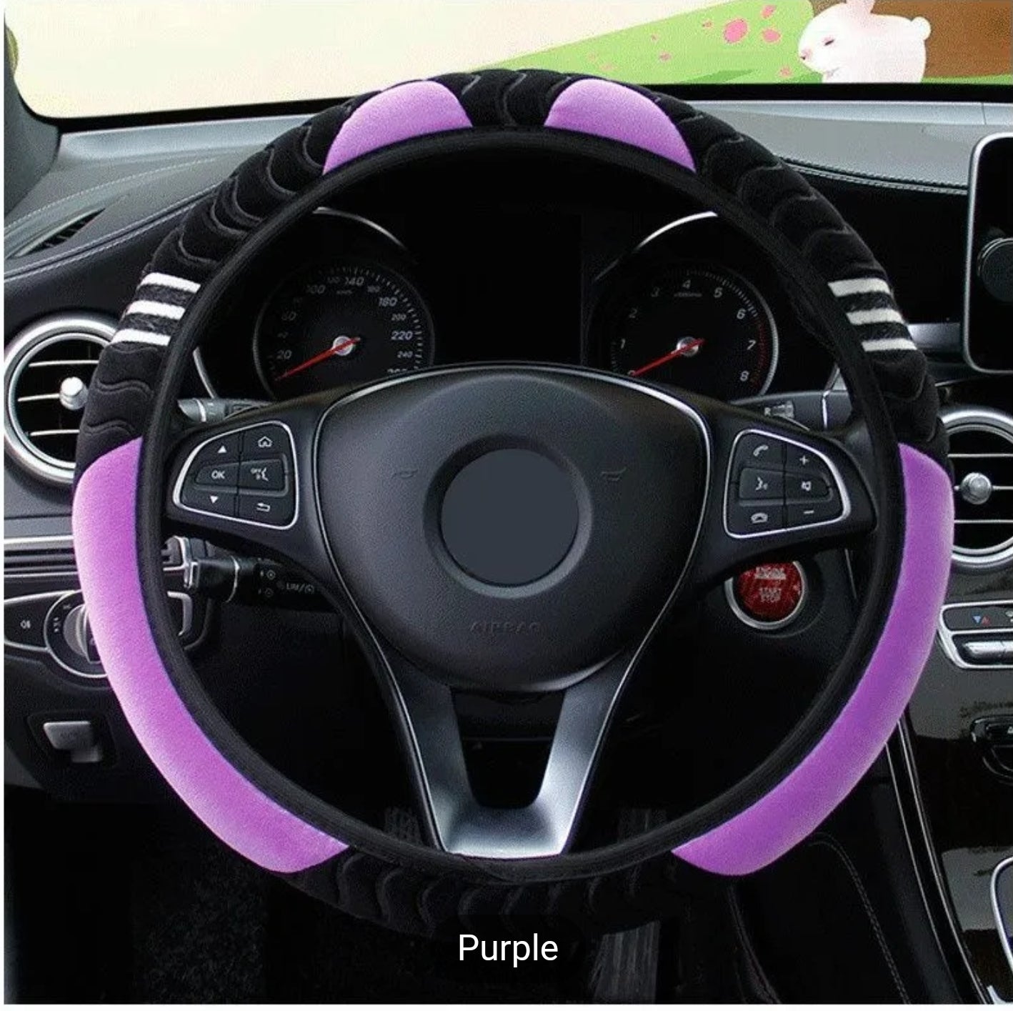 Little Monster Design Car Steering Wheel Cover,
Universal 1 5 Inch Plush Anti-Slip Car Steering Wheel
Protector Car Decor Accessaries, No Inner Ring