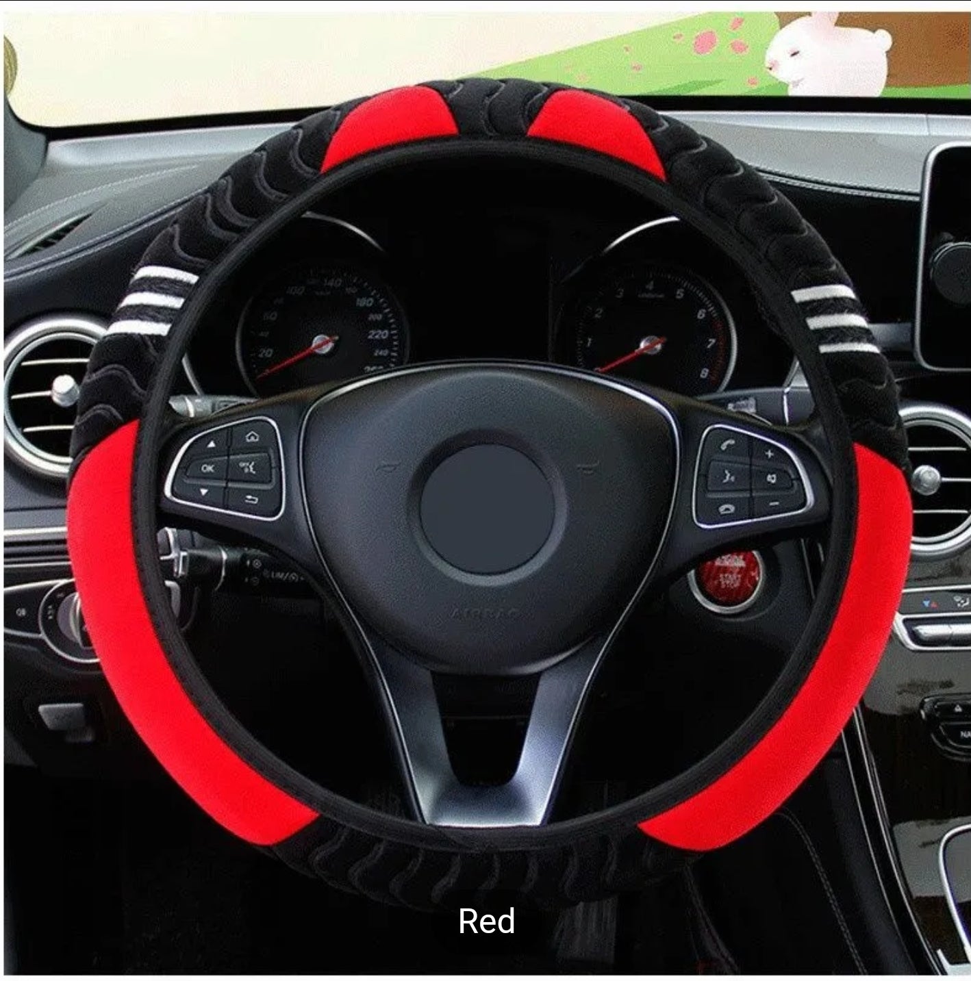 Little Monster Design Car Steering Wheel Cover,
Universal 1 5 Inch Plush Anti-Slip Car Steering Wheel
Protector Car Decor Accessaries, No Inner Ring