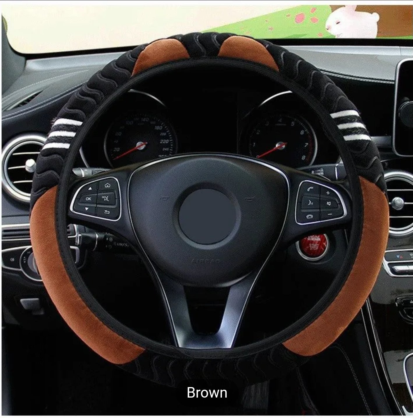 Little Monster Design Car Steering Wheel Cover,
Universal 1 5 Inch Plush Anti-Slip Car Steering Wheel
Protector Car Decor Accessaries, No Inner Ring