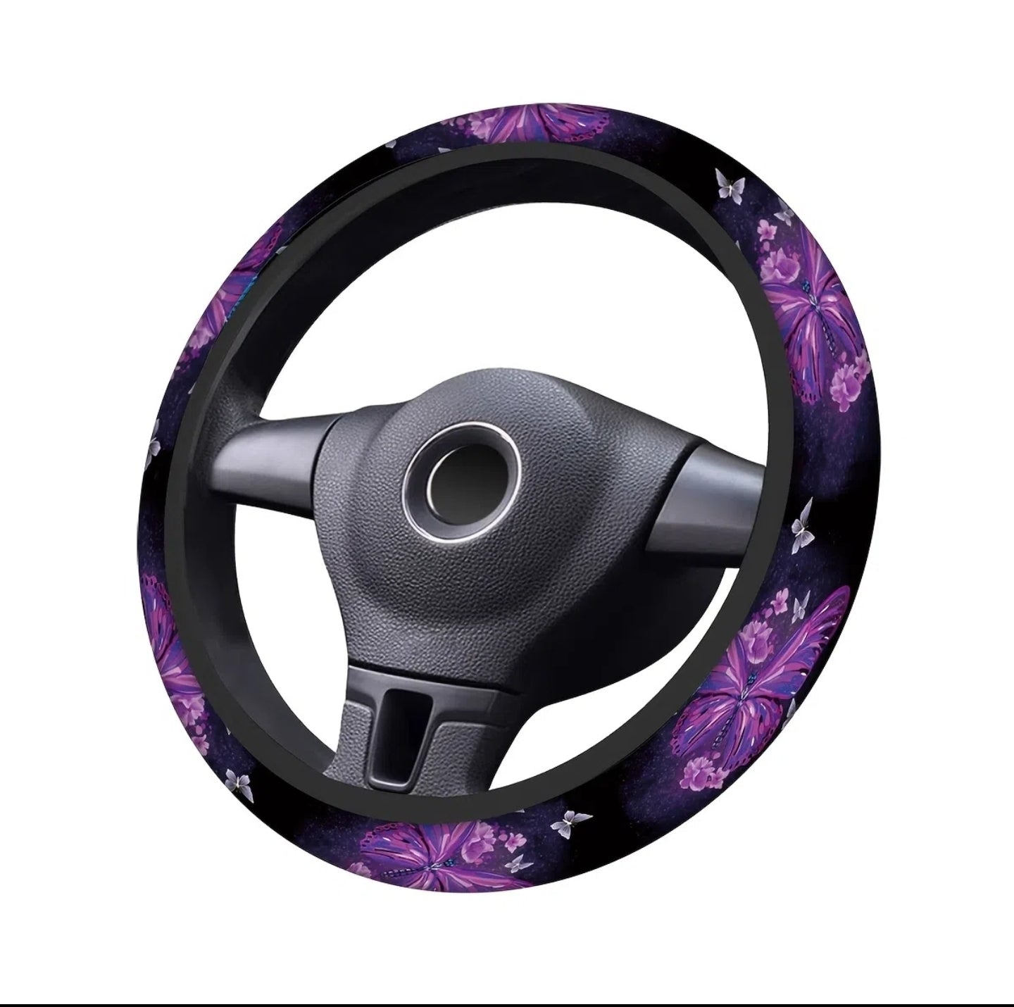 1pc Purple Butterfly Print Car Steering Wheel Cover,
Universal 1 5 Inch Car Steering Wheel Protector Car
Decoration Accessories