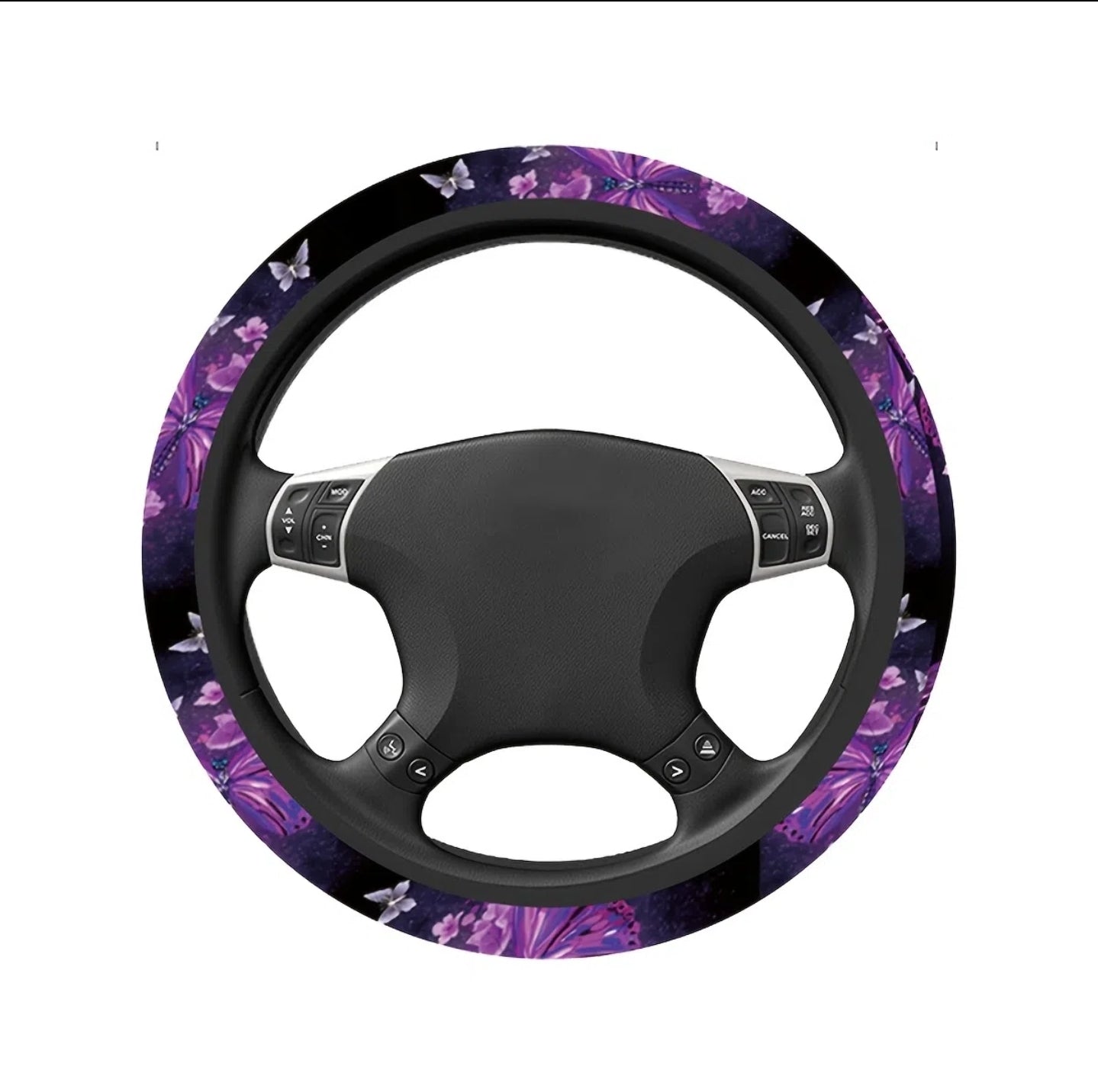 1pc Purple Butterfly Print Car Steering Wheel Cover,
Universal 1 5 Inch Car Steering Wheel Protector Car
Decoration Accessories