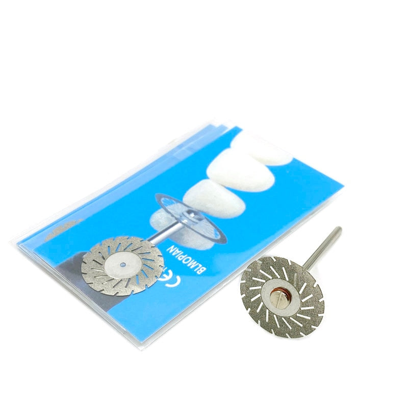 5pc/set Dental Ultra-thin Double Sided Sand Porcelain Diamond Cutting Disc Mandrel Diamond Disc Dentistry Polishing Tools