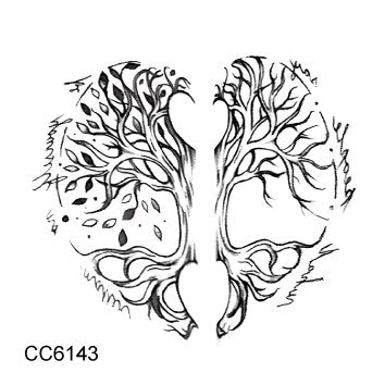 Rocooart Hot sale Black White Style Tattoo Sticker Tree Flower Leaf Temporary Tattoo Sticker Rose Body Art Tatouage Fake Tatoo