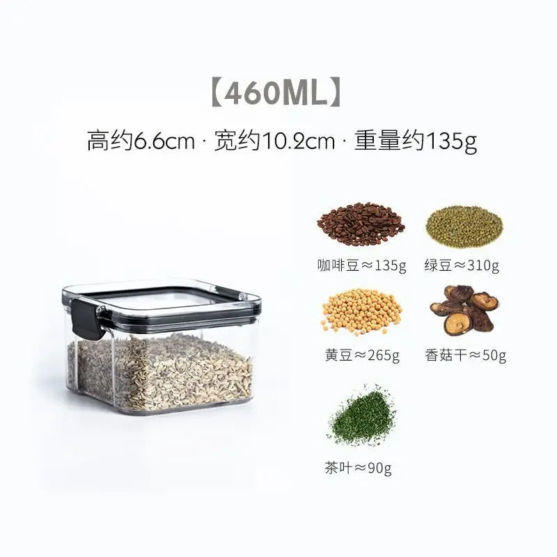 Safety Secured Sealed Jar Kitchen Whole Grains Storage Jar Plastic Transparent Tea Caddy Milk Powder Snack Storage Box - Image #5