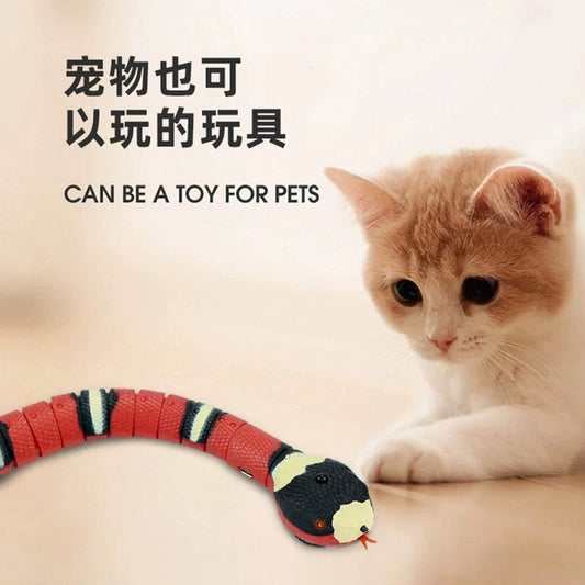 Cat Toy Snake Artificial Electric Self-Hi Relieving Stuffy Handy Gadget Cat Cat Kitten Automatic Cat Teaser Remote Control Pet Net Red