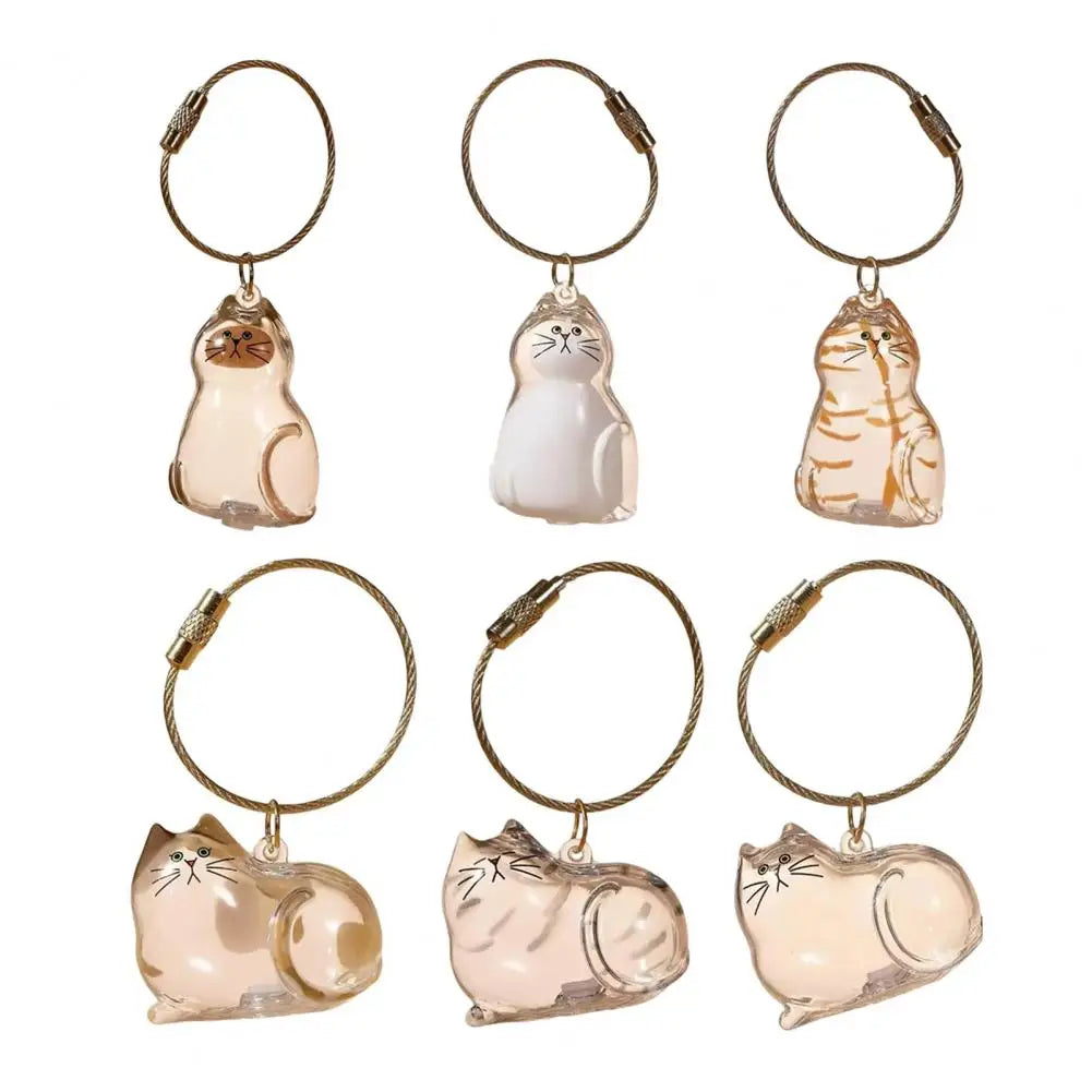 Transparent Pet Fur Keepsake Keychain Cat Hair Storage Bottle Pet Hair Container Pendant for Collecting Hair Pet Memorial Gift