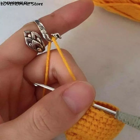 Adjustable Knitting Loop Crochet Loop Knitting Accessories Knitting Ring Adjust Finger Wear Thimble Yarn Guides Knitted Ring